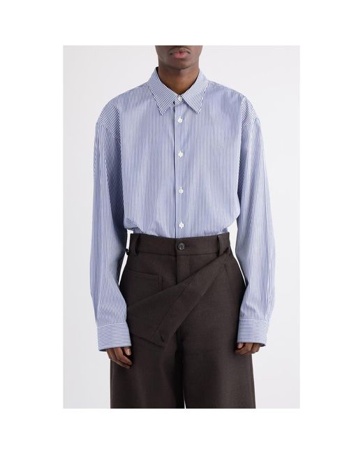 Dries Van Noten Blue Croom Stripe Button-Up Shirt for men