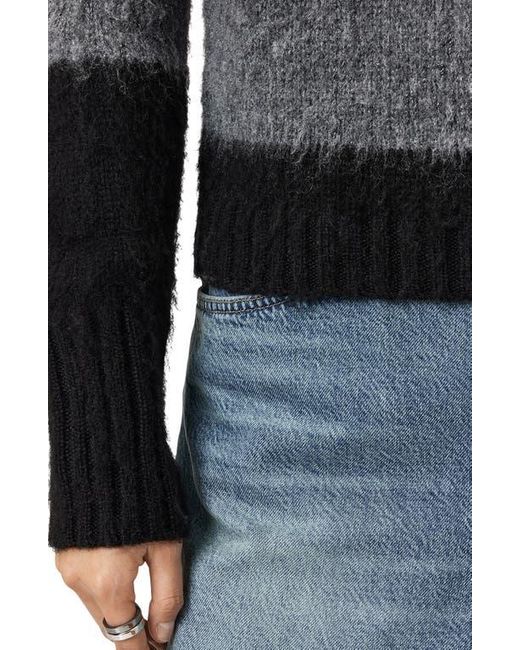 AllSaints Black Lou Spark Brushed Stripe Sweater