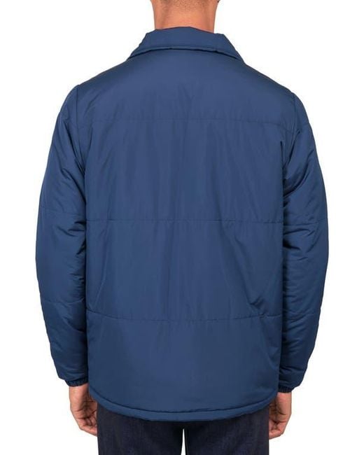 Con.struct Blue Solid Puffer Jacket for men