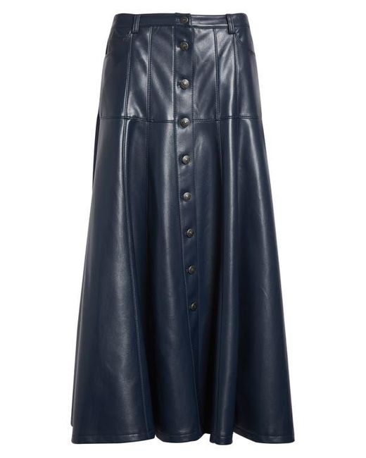 Cinq À Sept Blue Veena Faux Leather Skirt