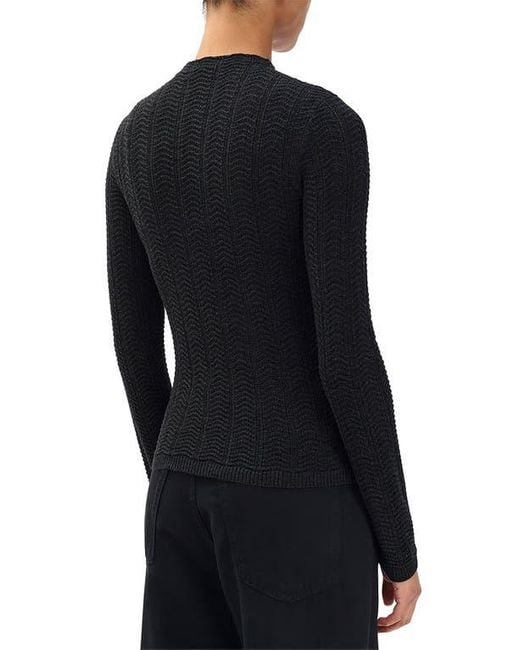 Rag & Bone Black Francesca Merino Wool Crop Sweater