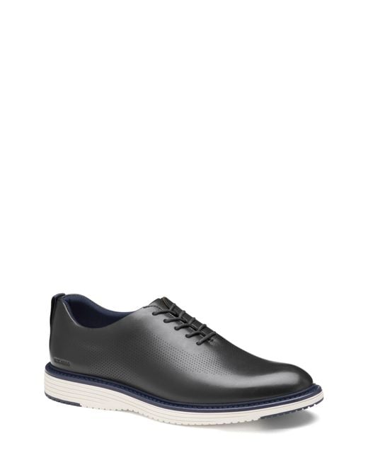 Johnston & Murphy Black Upton Perforated Plain Toe Oxford for men