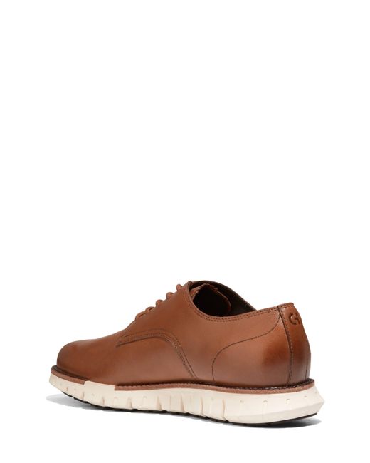 Cole Haan Brown Zerogrand Remastered Plain Toe Derby for men
