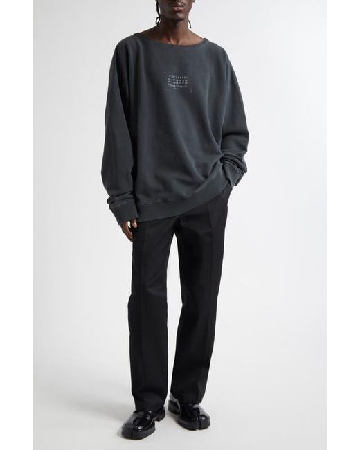 Maison Margiela Black Numeric Motif Cotton Jersey Graphic Sweatshirt for men