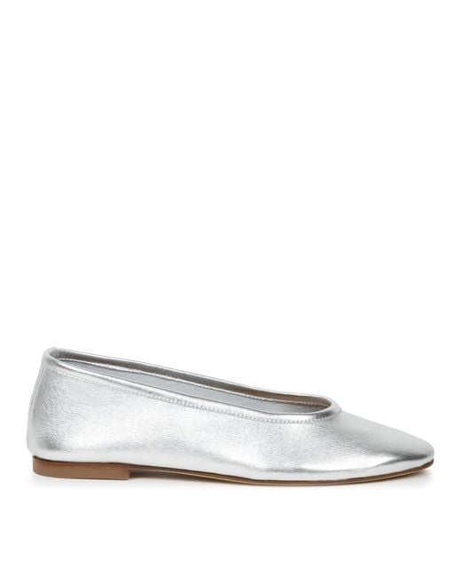 Bobbies White Ninon Ballet Flats