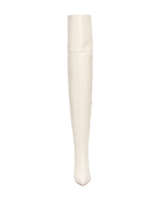 Jeffrey Campbell White Pillar Pointed Toe Over The Knee Boot