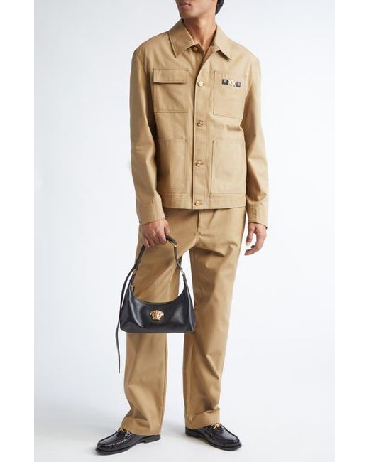 Versace Natural Medusa Cotton Canvas Chore Jacket for men