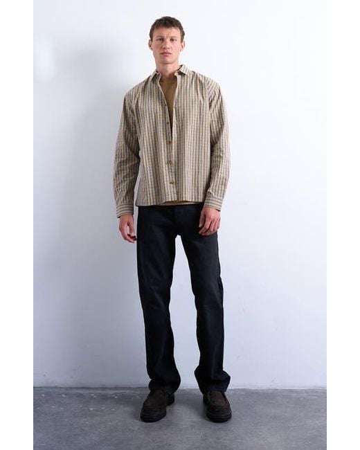 Topman Brown Cotton Poplin Button-Up Shirt for men