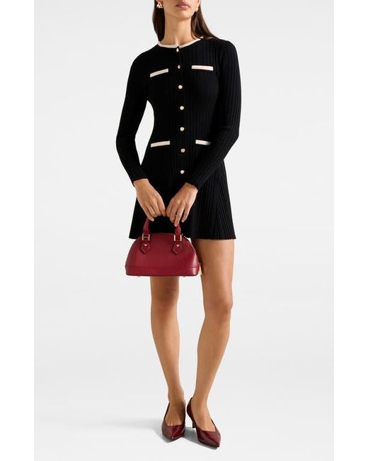 black a line velvet dress Miss Circle Olya Black and White Velvet A-Line Corset Mini Dress M main image 0