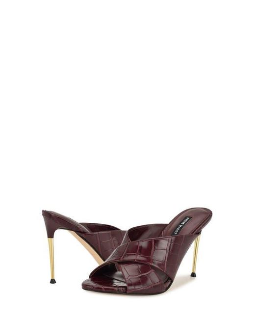 Nine West Purple Sancie Croc Embossed Stiletto Sandal