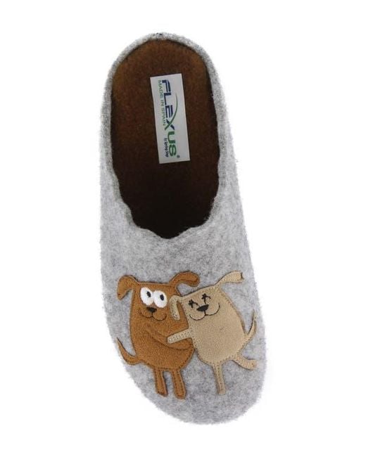 Flexus by Spring Step Gray Petlove Scuff Slippers