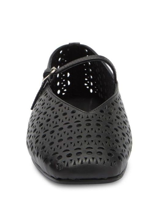 Jeffrey Campbell Black Khloe Perforated Square Toe Flat