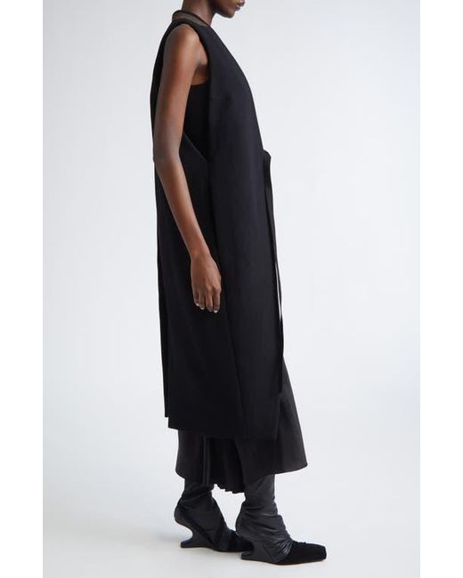 Rick Owens Black Concordians Cyclops Sleeveless Coat