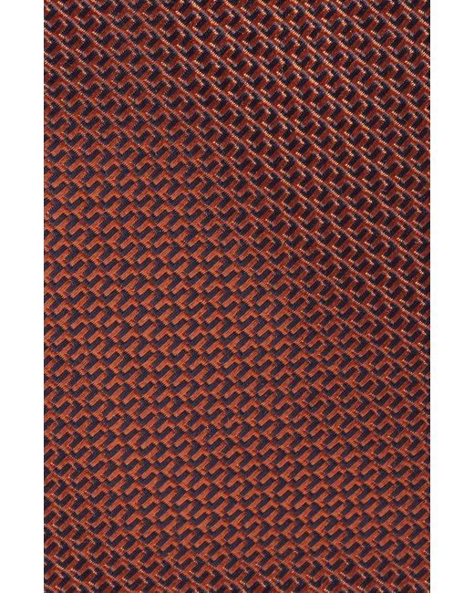 Canali Red Micropattern Silk Tie for men