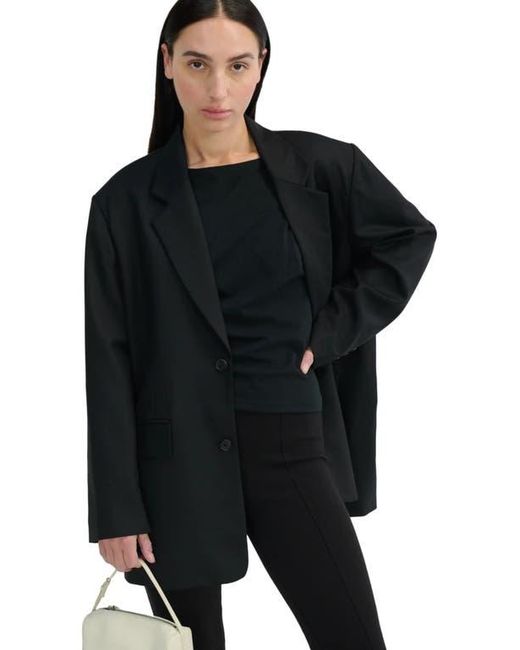 ALMINA CONCEPT Black Oversized Double Button Blazer
