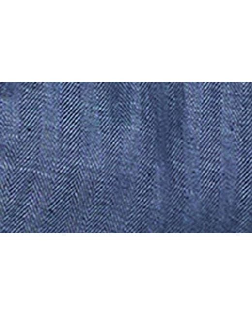 Bugatchi Blue Linen Bomber Jacket for men