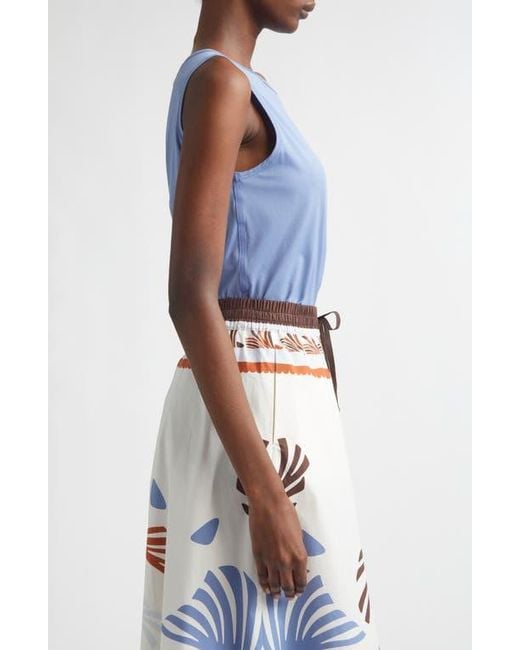 Herno Blue Cotton Jersey Shell