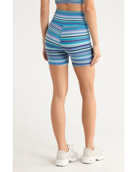 Free People Blue Fp Movement Printed Never Better Bike Shorts
