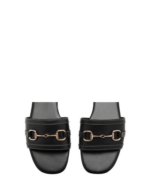 Mango White Buckle Slide Sandal