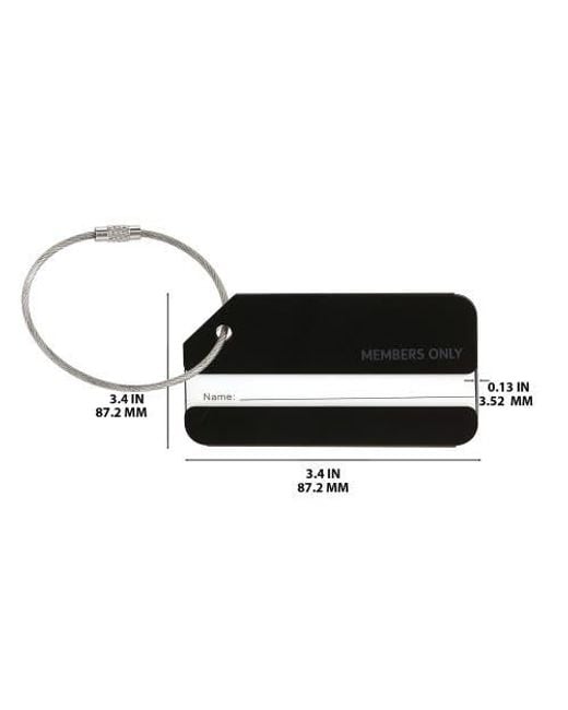 Members Only Black Luggage Tags, Set Of 3 Durable Metal Travel Tags