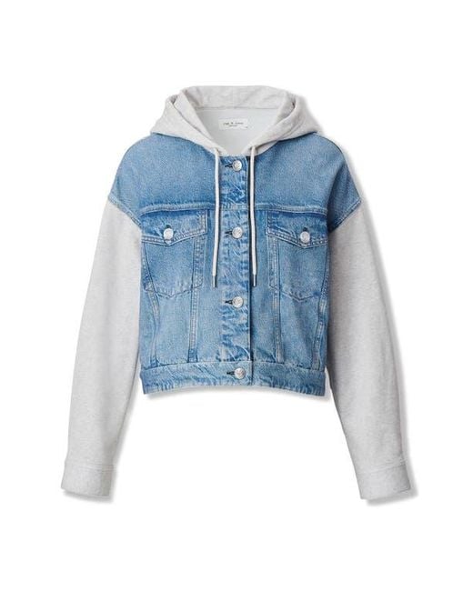 Rag & Bone Blue Rb Miramar Mixed Media Jacket