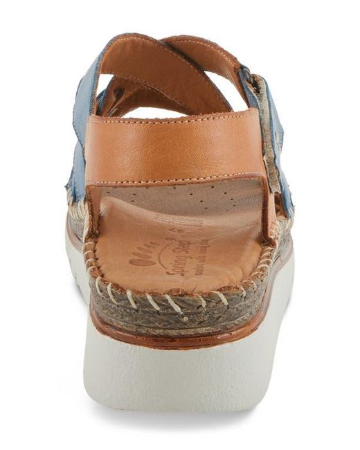 Spring Step Blue Migula Slingback Wedge Sandal