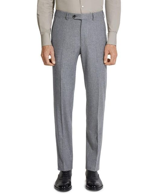 Zegna Blue 15Milmil15 Brushed Mini Houndstooth Wool Blend Suit for men