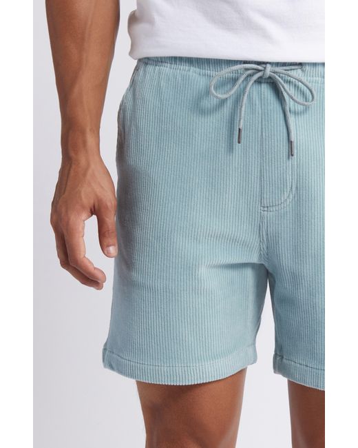 Faherty Brand Blue Corduroy Drawstring Shorts for men