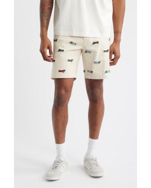 ICECREAM Natural Universe Embroidered Flat Front Cotton Shorts for men