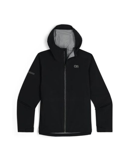 Outdoor Research Black Stratoburst Packable Rain Jacket for men