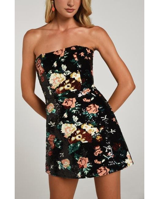 HELSI Black Linda Sequin Strapless Minidress