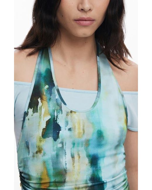 Desigual Blue Halter Neck Top