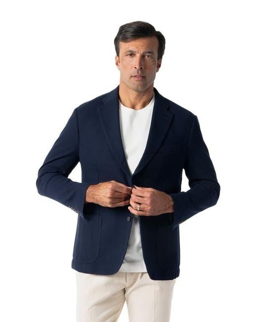 Robert Talbott Blue Wright Knit Blazer for men