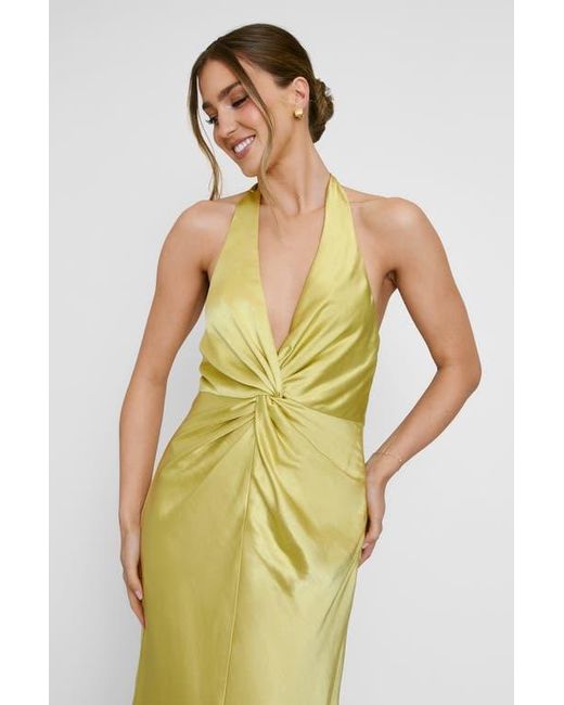 yellow bridesmaid dress with scarf Our Tilly Yellow Bridesmaid Dress