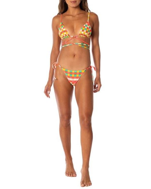 Maaji Orange Golden Gambit Coco Reversible Bikini Top