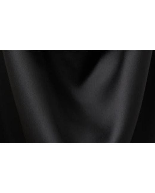 Mango Black Drape Halter Neck Satin Top