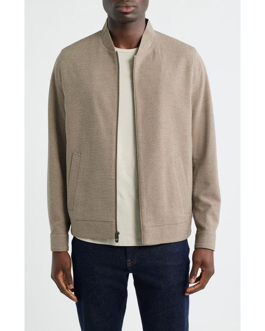 Johnston & Murphy Brown Pattern Zip Jacket for men