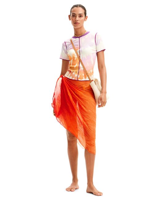 Desigual Orange Luca Tie Dye T-shirt