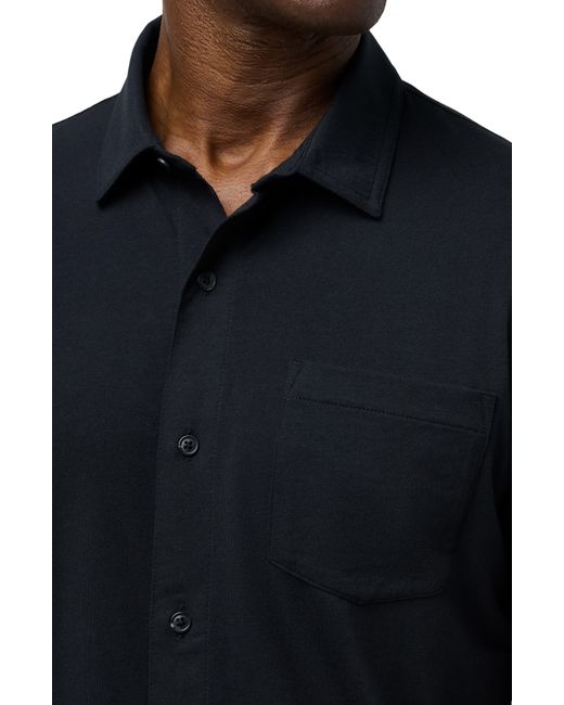 Travis Mathew Black Sands Of Time Short Sleeve Stretch Button-up Shirt for men