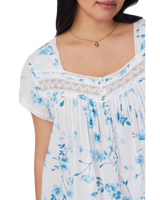 Eileen West Blue Cap Sleeve Cotton Lawn Ballet Nightgown