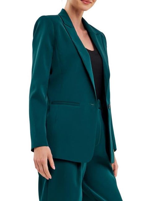 Endless Rose Green Tailored Single Button Blazer