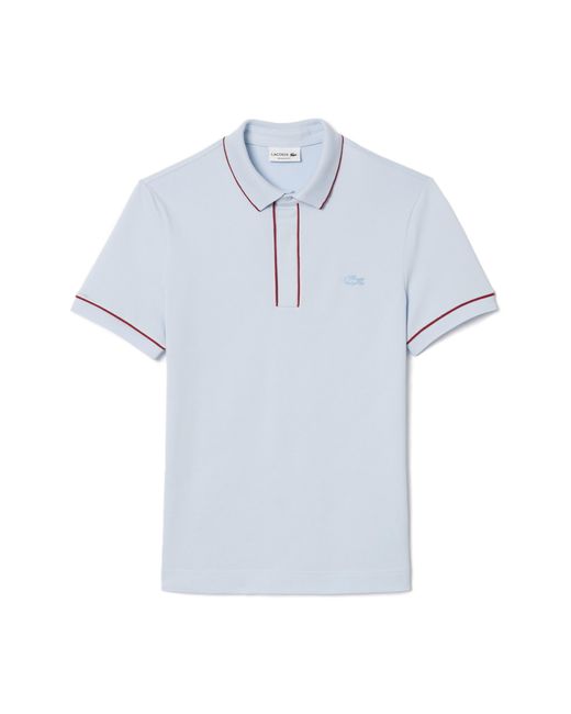 Lacoste White Regular Fit Tipped Piqué Polo for men