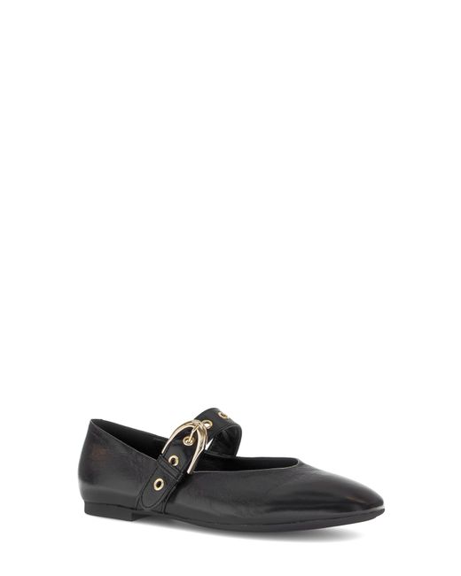 Gabor Black Leather Mary Jane Flat