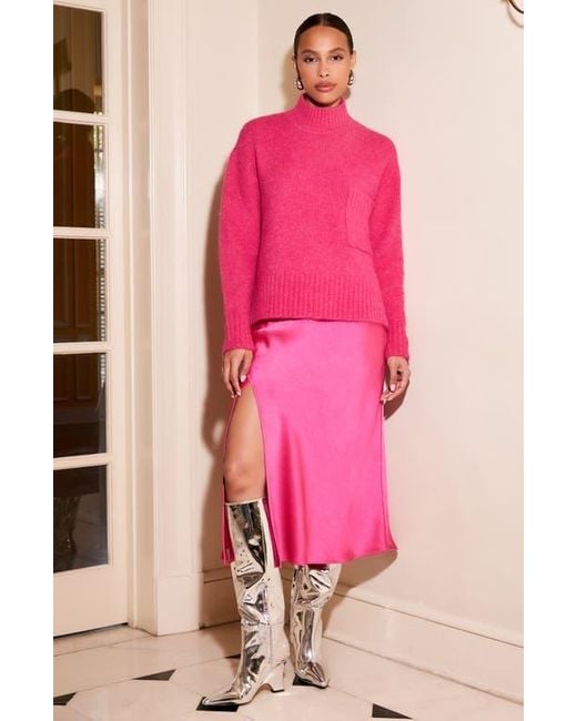 Fifteen Twenty Pink Colette Turtleneck Sweater