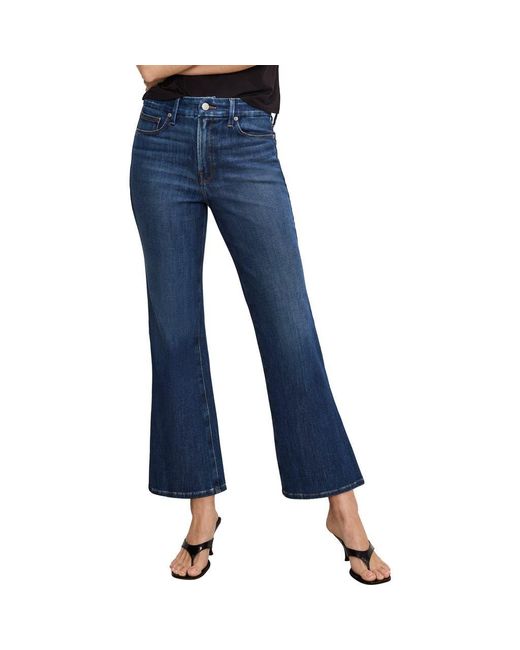 GOOD AMERICAN Blue Soft-Tech Good Crop Bootcut Jeans