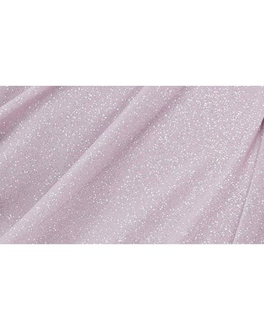 Alex Evenings Purple Halter Glitter Formal Gown