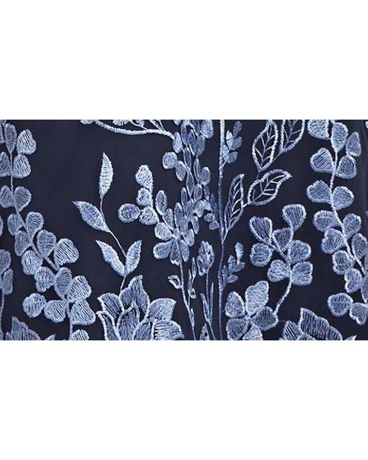 JS Collections Women's Blue Meredith Floral Embroidery A-Line Dress -  www.ice4pros.com.br