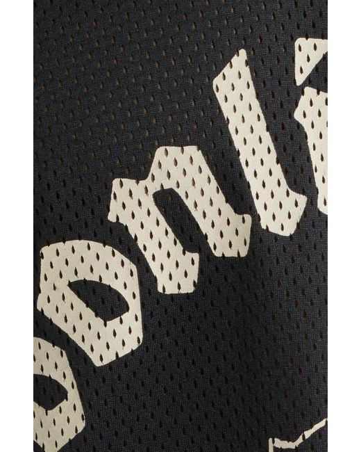 PacSun Black Moonlit Mesh Jersey Graphic Top for men