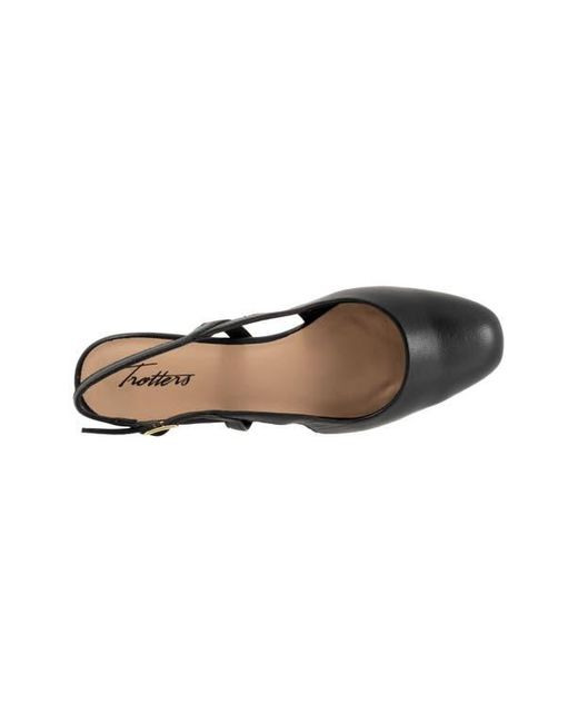 Trotters Black Dottie Slingback Pump