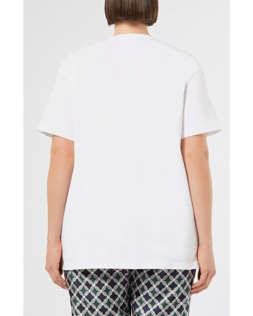 Marina Rinaldi White Reed Embellished Cotton T-Shirt